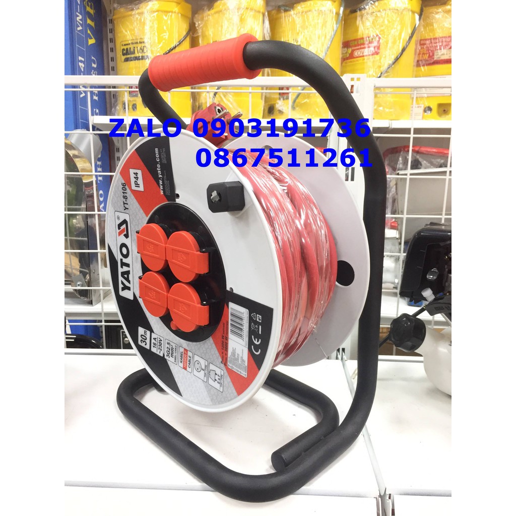 Giảm giá Ổ cắm quay tay kiểu Rulo 16A-40M YATO YT-8106/8107/8108 Cực Shok