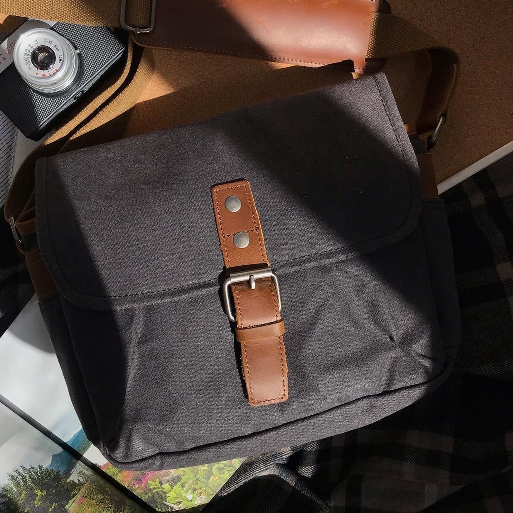 Túi Đeo Chéo Canvas Da Bò Thật Vintage T01 - HUTALEATHER