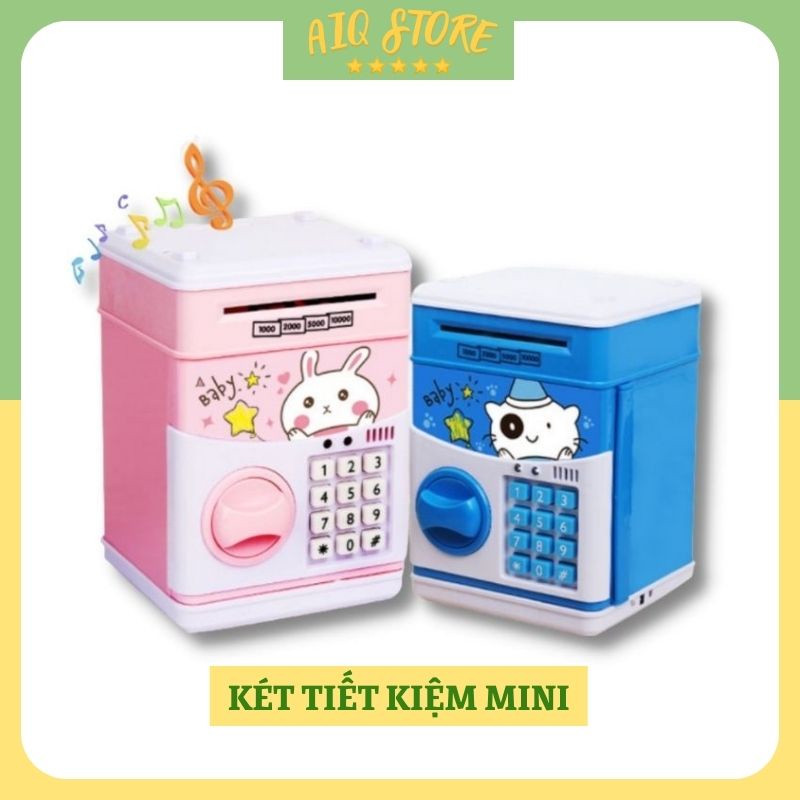 Két điện tử mini AIQ bằng nhựa thông minh có mật khẩu dành cho bé tiết kiệm tiền phát nhạc sôi động