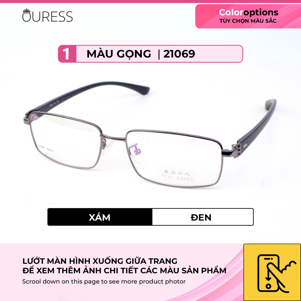 Gọng kính Hợp kim siêu nhẹ hợp thời trang – hàng chính hãng Ouress 21069