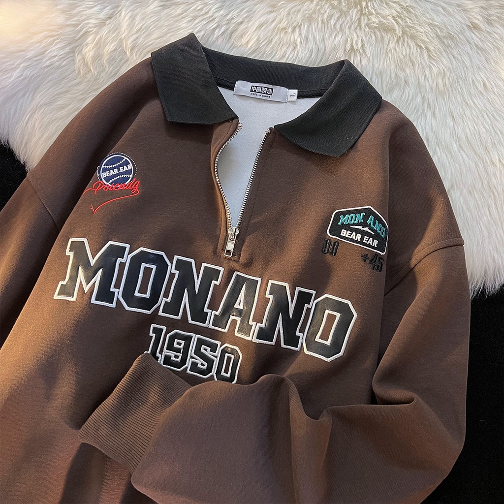 Áo Khoác Cotton Dài Tay Có Khóa Kéo Họa Tiết Thêu Thời Trang Cho Nữ