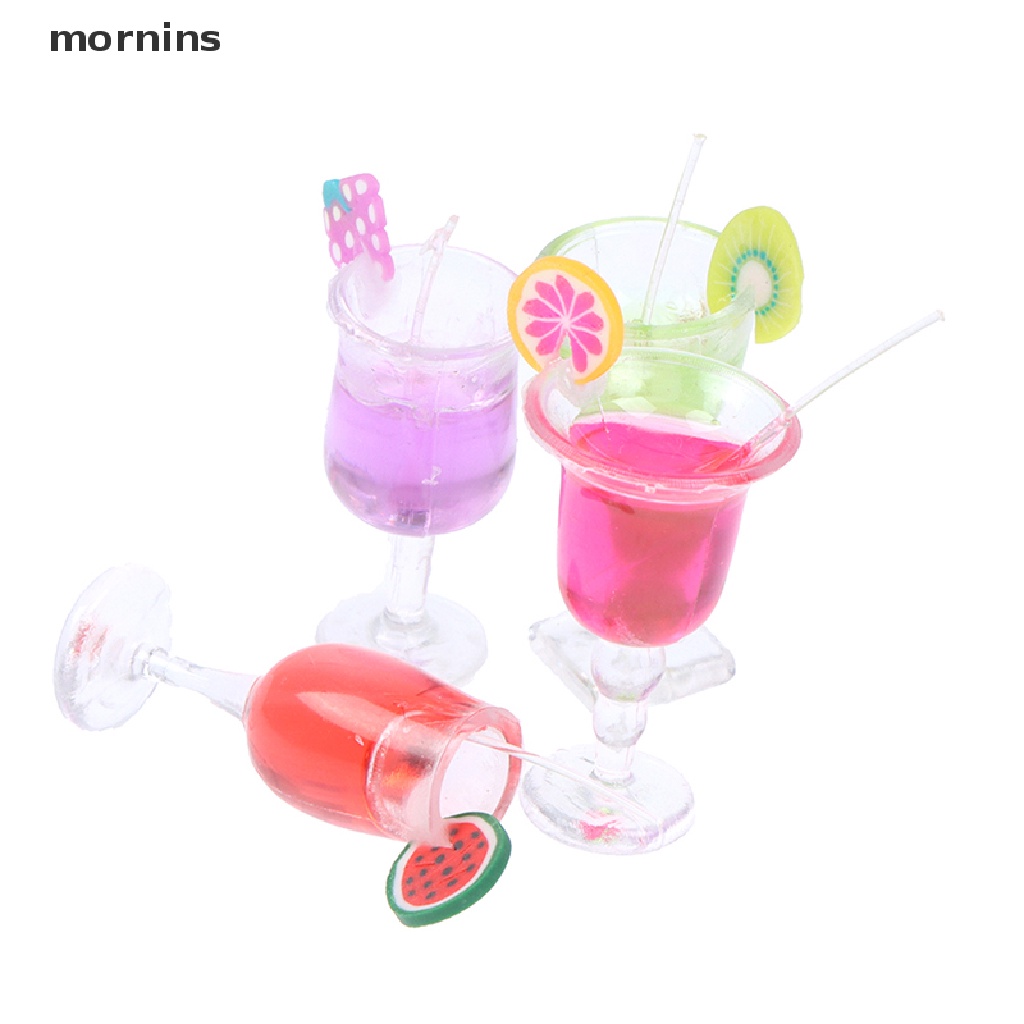 Mrns 2pcs 1/6 Scale Dollhouse Miniature Food Fruit Drink Goblet Bottle for Doll house .