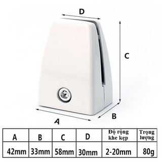 Kẹp kính vách ngăn bàn làm việc- Kẹp kính vách ngăn mặt bàn văn phòng