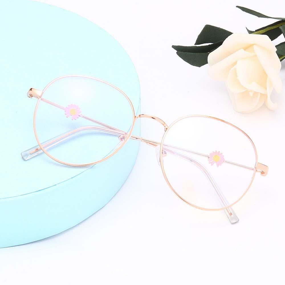 QQMALL Mắt Kính Gọng Kim Loại Tròn Trong Suốt Đơn Giản Cho Nam