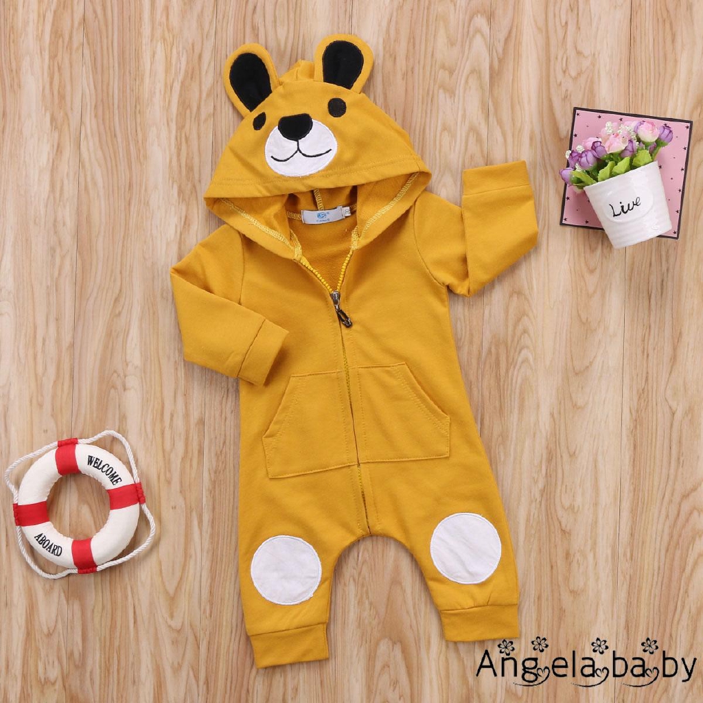 Jumpsuit Hoạ Tiết Chú Gấu Đáng Yêu Cho Bé