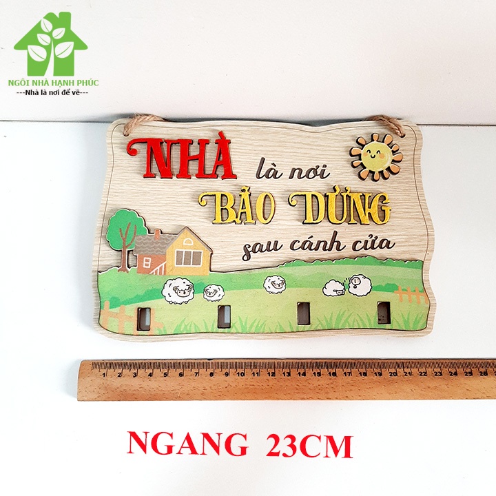 Bảng gỗ decor trang trí nhà cửa  Mẫu BM_180 Chủ đề NHÀ LÀ NƠI BÃO DỪNG SAU CÁNH CỬA