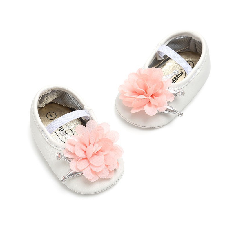 Giày búp bê đính hoa đế mềm cho bé gái