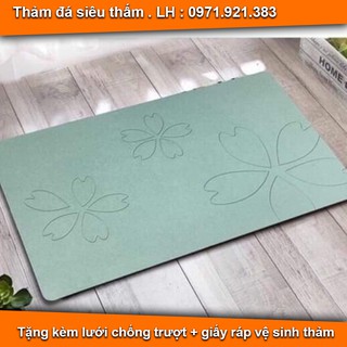 Thảm đá nhật thấm hút nước nhà tắm hàng loại 1( màu xanh ngọc nhạt)