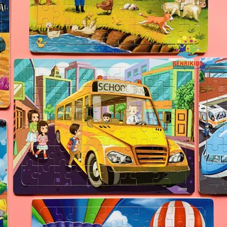 Đồ chơi tranh ghép hình 60 miếng gỗ puzzle - Bộ ghép hình - Tranh xếp hình