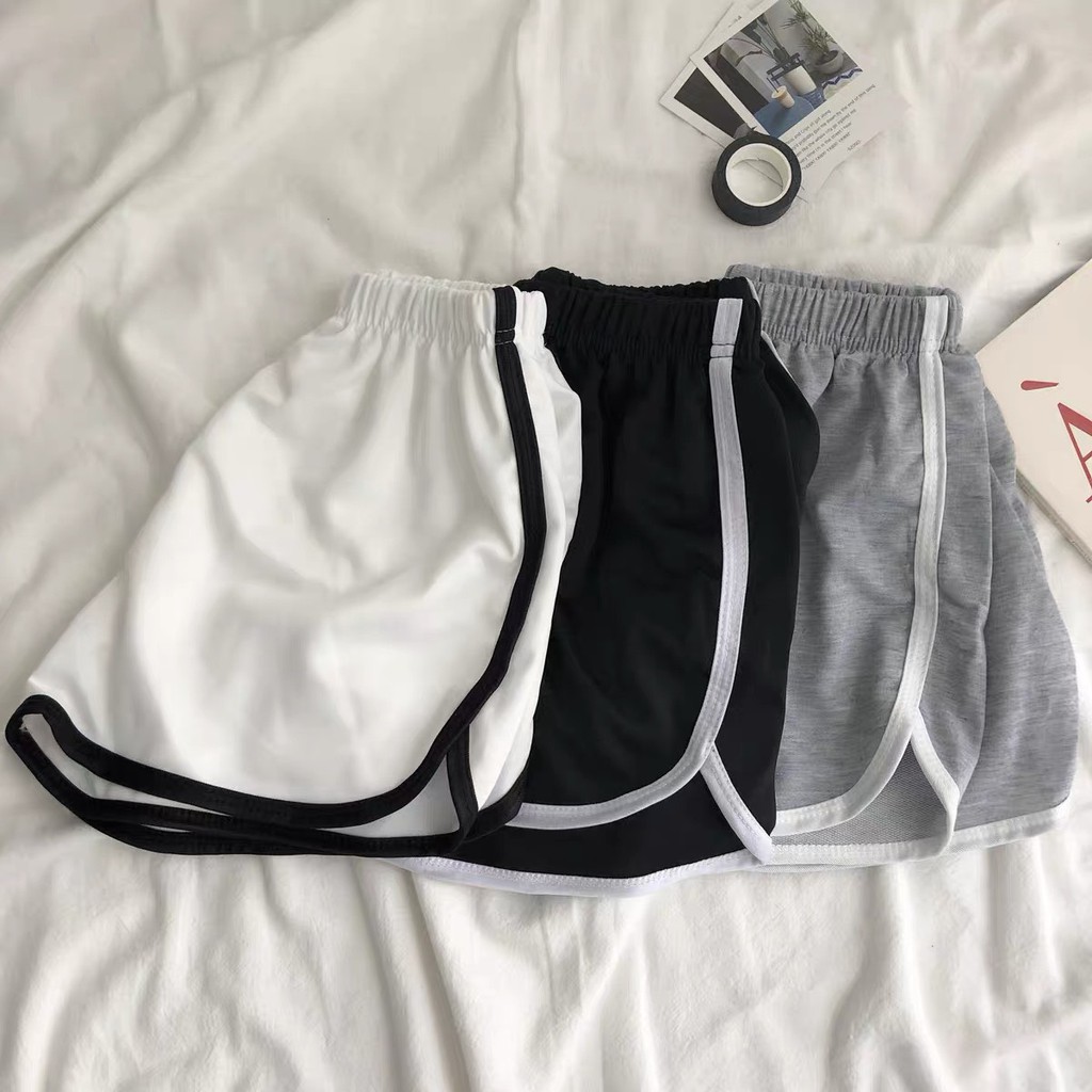 Quần Short Viền Đùi KA CLoset Shorts thể thao dáng ngắn năng động trẻ trung màu đen Ulzzang HOT