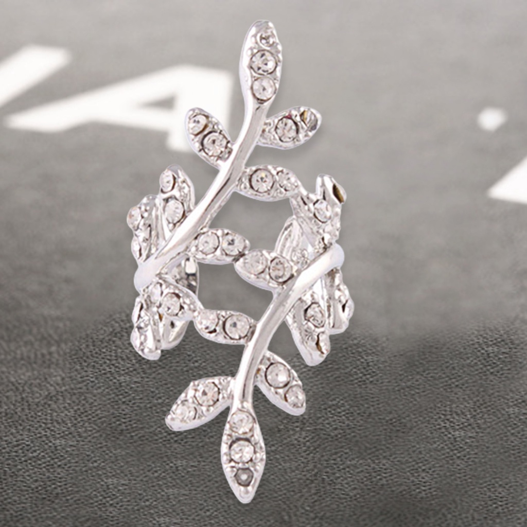 Khuyên vành tai đơn thiết kế hình lá cây lạ mắt cá tính sang trọng dành cho nữ