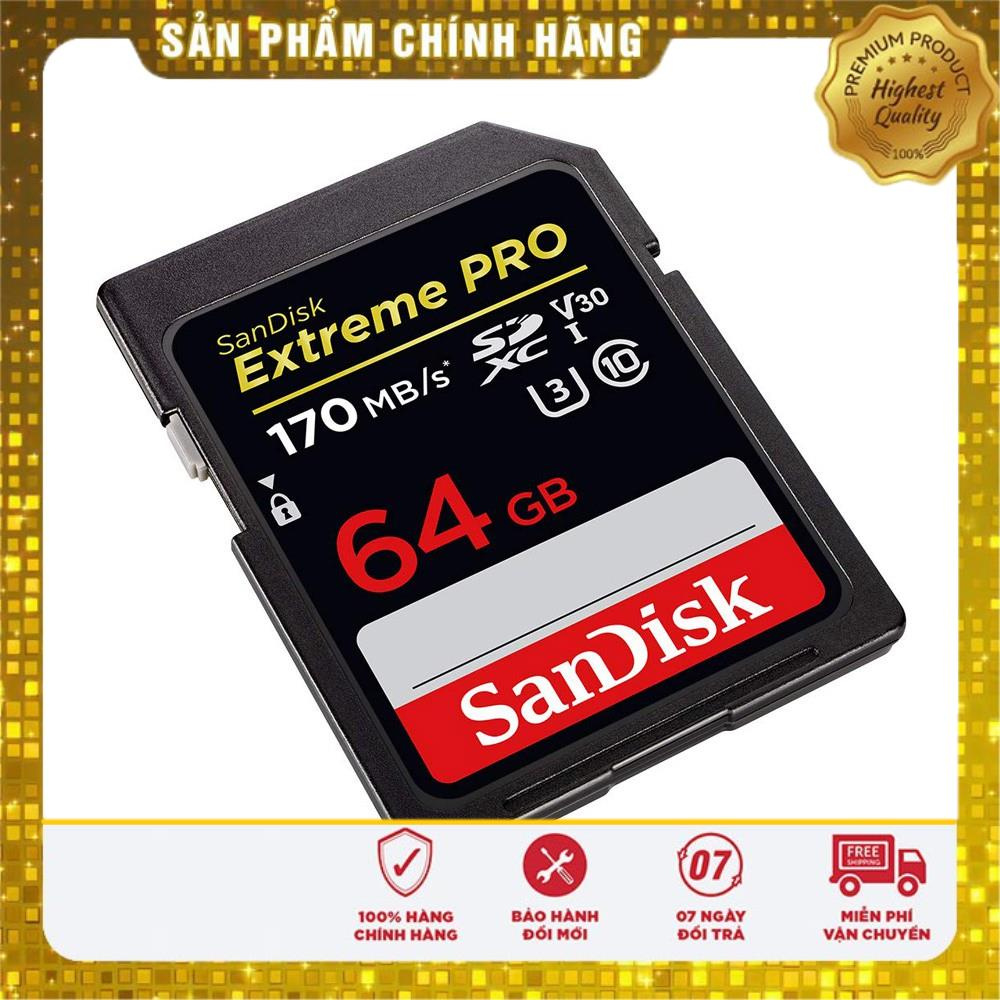 (giá khai trương) Thẻ nhớ Máy Ảnh SD Extreme Pro 64GB class10 U3 V30 170MB/s - Tốc độ cao
