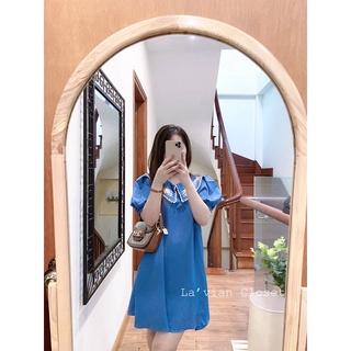 🛍Freeship🛍 Váy dáng xuông cổ sen thêu hoa