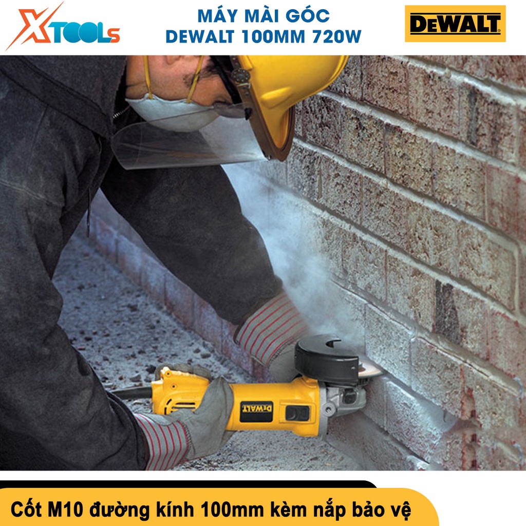 Máy mài góc cầm tay DEWALT 720W Máy cắt sắt cầm tay bảo vệ quá tải, tốc độ 11000v/p, đĩa cắt 100mm [CHÍNH HÃNG][XTOOLS]