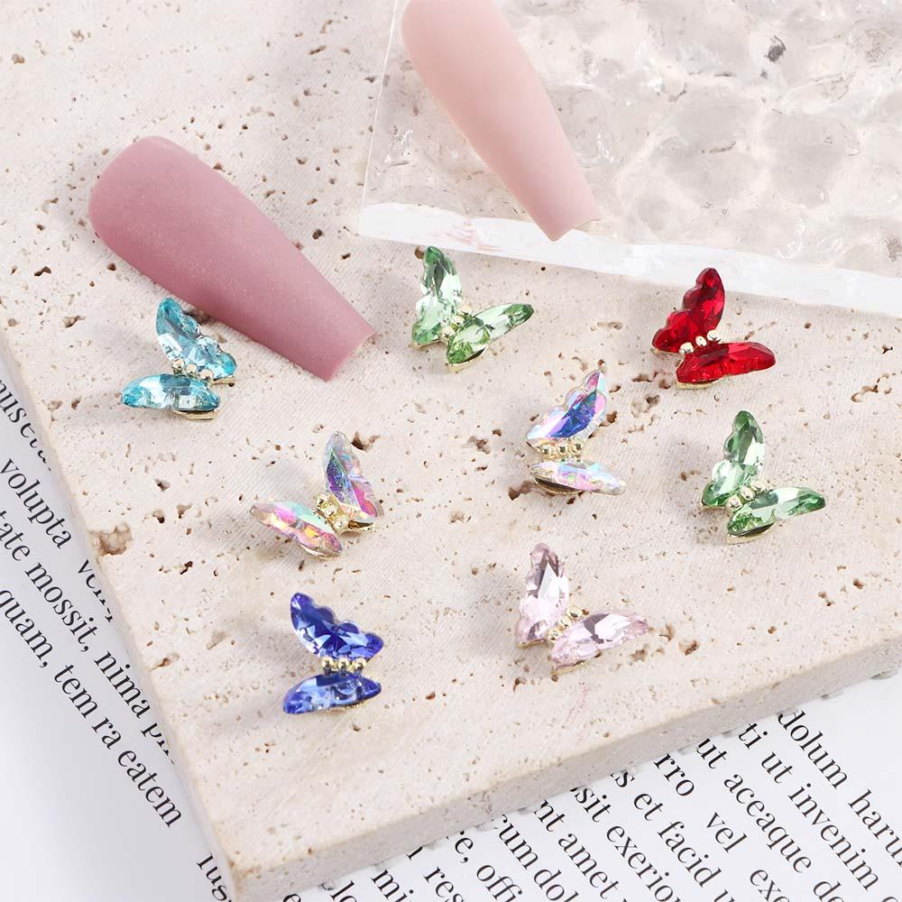 Phụ Kiện Trang Trí Móng Tay Hình Bướm 3D Lấp Lánh DIY|Phụ Kiện Trang Trí Móng Tay Charms