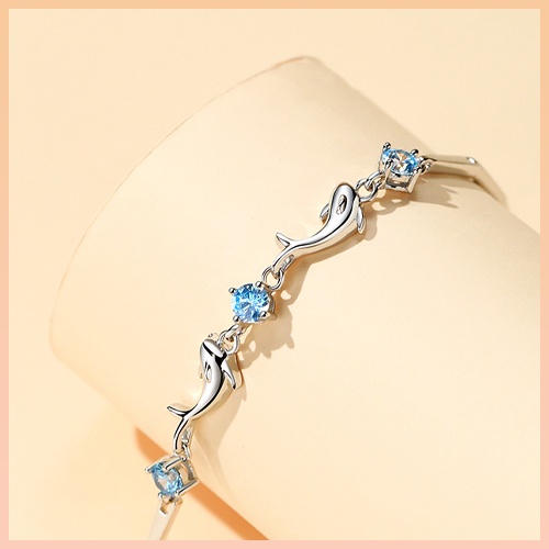 Lắc Tay Bạc Nữ hình Ngôi Sao Cá Heo - Vòng Tay Bạc tự thiết kế đến từ Sterling M.Lady Jewelry