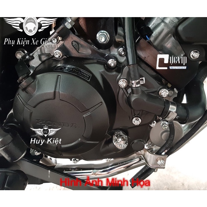 Bộ Ốc Lốc Máy Salaya Inox 304 Cho Winner, Exciter, Sonic, Raider, Satria, Sirius, Future,SH,Jupiter,Vision,Dream,Wave...