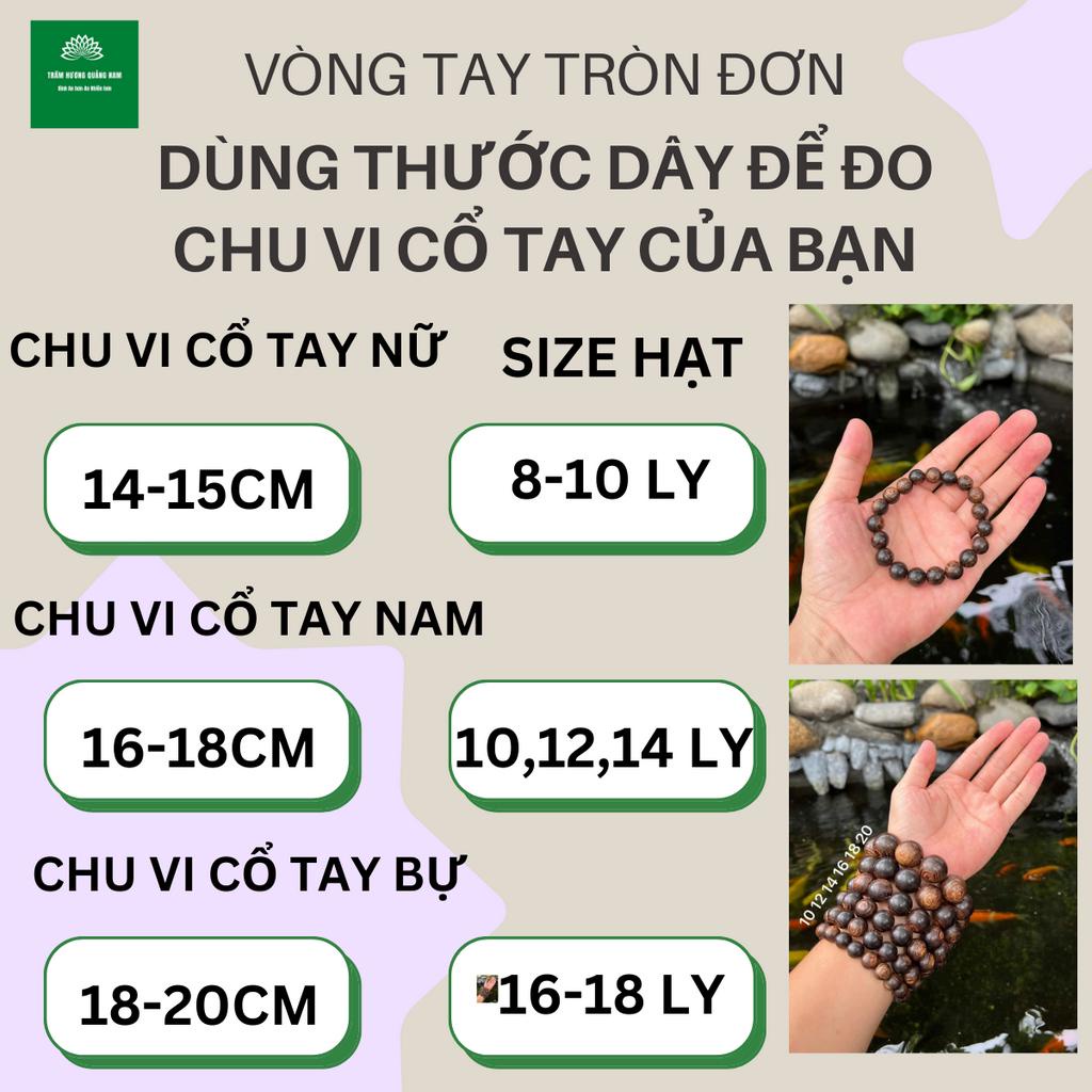 Vòng Tay Trầm Hương Hạt Tròn Đơn - Trầm Hương Tốc Tự Nhiên - Vòng Tay Phong Thủy - Size Nam Nữ - Natural Agarwood