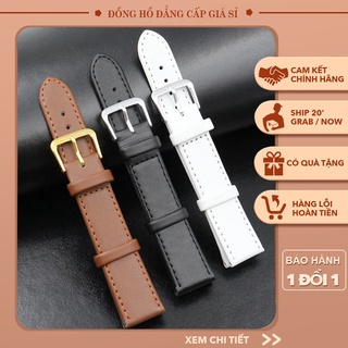 [FREESHIP] Dây đồng hồ da PU đủ size 12/14/16/18/20/22/24mm CÓ 3 MÀU [tặng chốt]