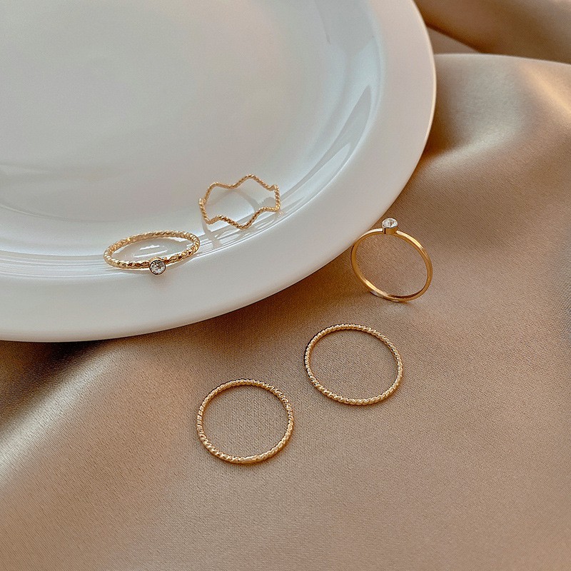 Set 5 nhẫn hợp kim đơn giản cá tính