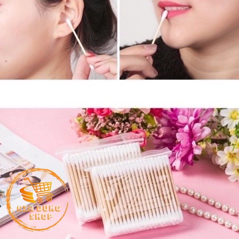 Tăm Bông Thân Gỗ Gấu Trúc 80 Que, Loại 100 Que