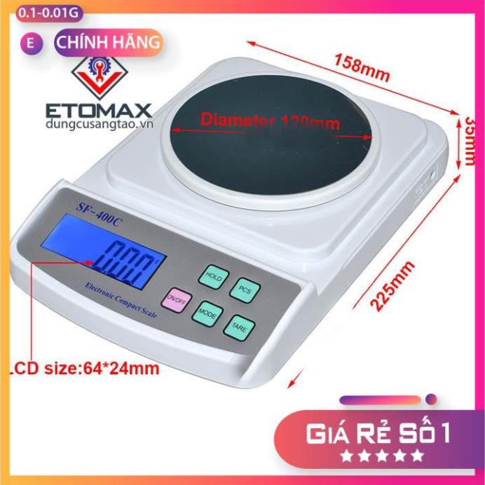 Cân tiểu ly để bàn 500g x 0.01g SF-400C, Hàng chính hãng, Đã Hiệu Chuẩn
