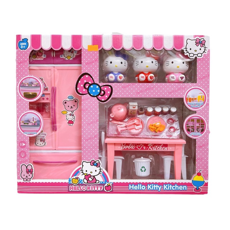 Đồ chơi phòng bếp hellokitty dùng pin- tủ bếp hellokitty