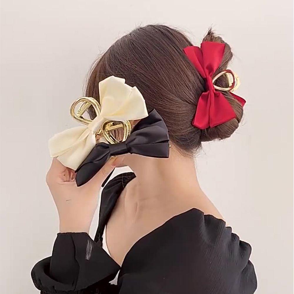 EUTUS Hair Claw Clip Banquet Gift Elegant Strongly Fixed Headwear Female Bow Side Clip