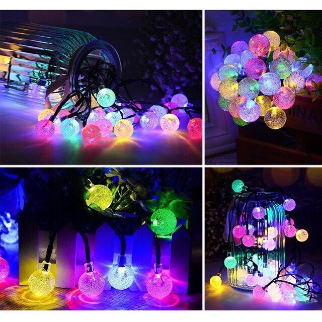 Dây Đèn bi bọt 8M cắm điện LED CHERRY Dây Đèn Trang Trí Cây Thông Noel, Đèn Bi Tròn