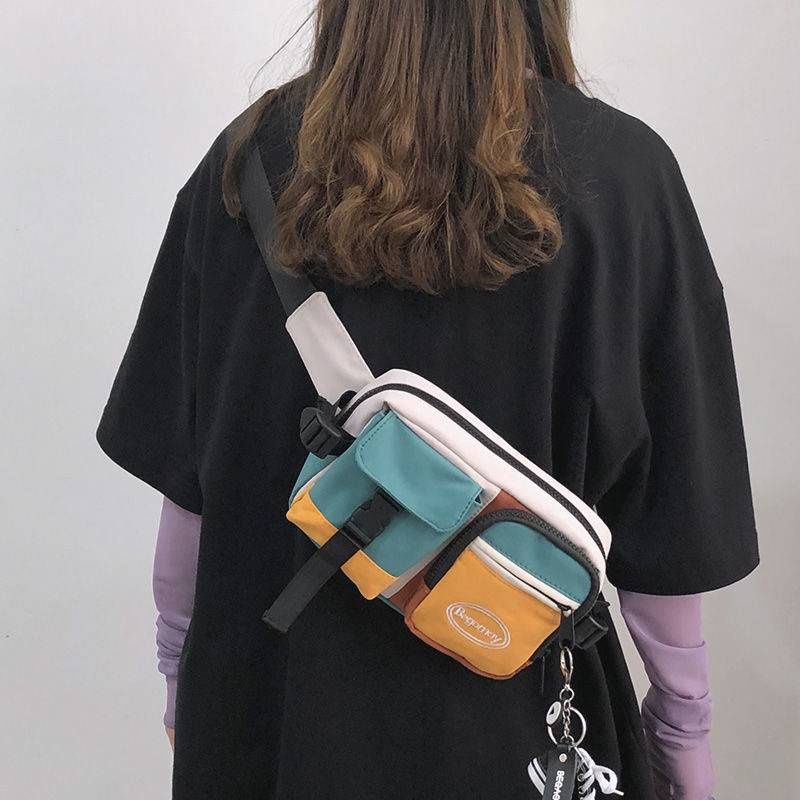 TÚI ĐEO CHÉO PHỐI MÀU 2 HỘP THỜI TRANG HÀN QUỐC CHO NAM VÀ NỮ TA060