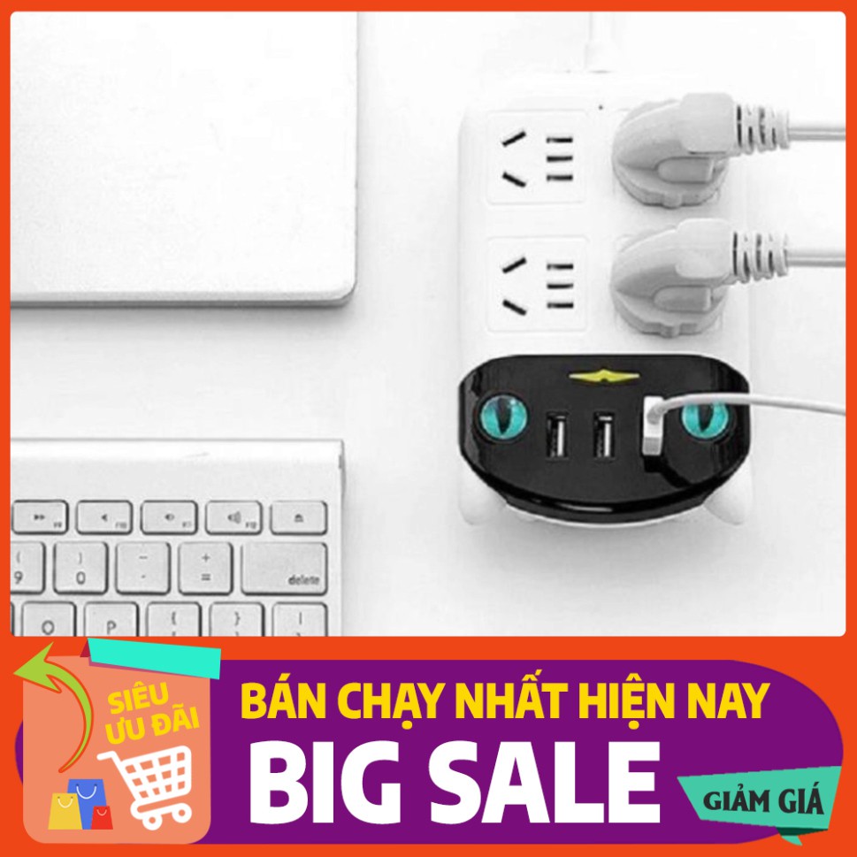 [FREE SHIP] Ổ Cắm Điện Hình Mèo Đa Tính Năng Chống Giật Điện Hàng Siêu Cao Cấp, Có Mút Dính Lên Tường Hay Bất Kỳ Ở Đâu