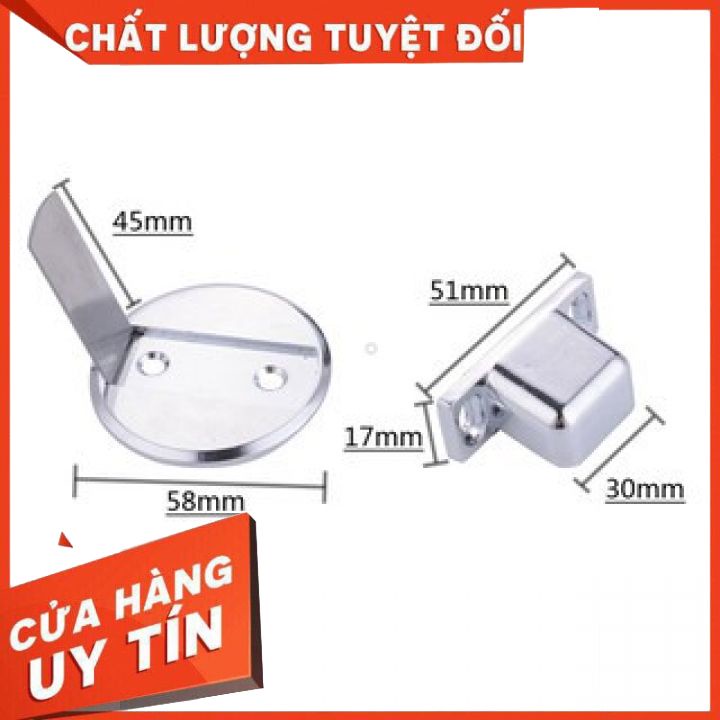 Chặn cửa nam châm hít tự động chống va đập hiệu quả. Hợp kim kẽm chống rỉ, Dán keo 3M hoặc bắt vít (kèm cả 2 phụ kiện)