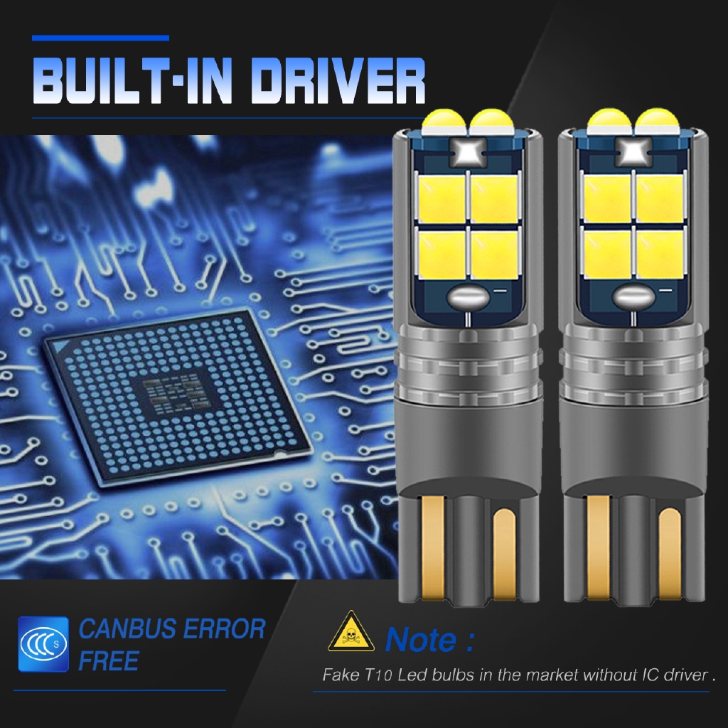 Bộ 2 đèn LED T10 CANBUS W5W 3030 SMD 12V-24V chuyên dụng chất lượng cao cho xe hơi