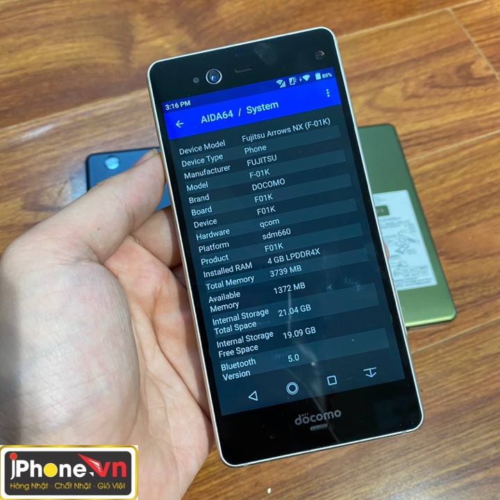 Điện thoại FUJITSU ARROWS F01K S660-4GB-32GB bảo mật võng mạc, vân tay, chống nước made in Japan | WebRaoVat - webraovat.net.vn