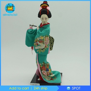 [Almencla1] inch Geisha Nhật Bản với trang trí Kimono xanh Trang trí nhà cửa