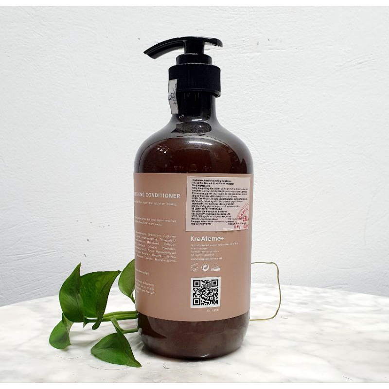 Bộ dầu gội xả dưỡng tóc KreAteme+ 750ml hàng chính hãng. Thải độc và nuôi dưỡng tóc mềm mượt