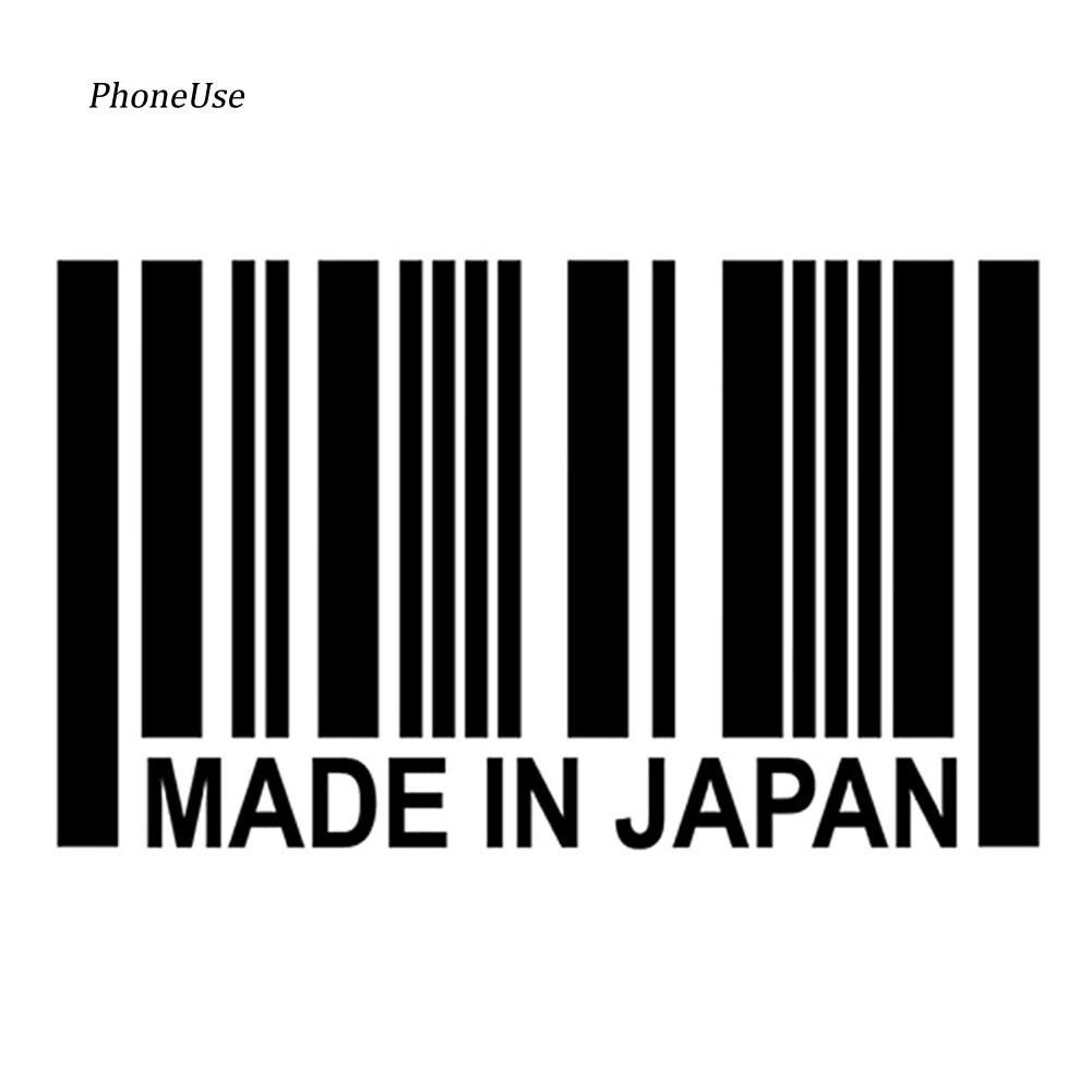Sticker Mã Vạch MADE IN JAPAN Dán Trang Trí Xe Hơi 15x9cm