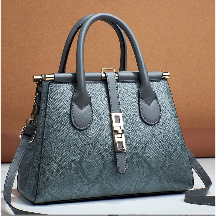 Túi qoai xách nữ họa tiết da rắn mới phong cách Châu Âu xu hướng thời trang retro dành cho giới công sở
