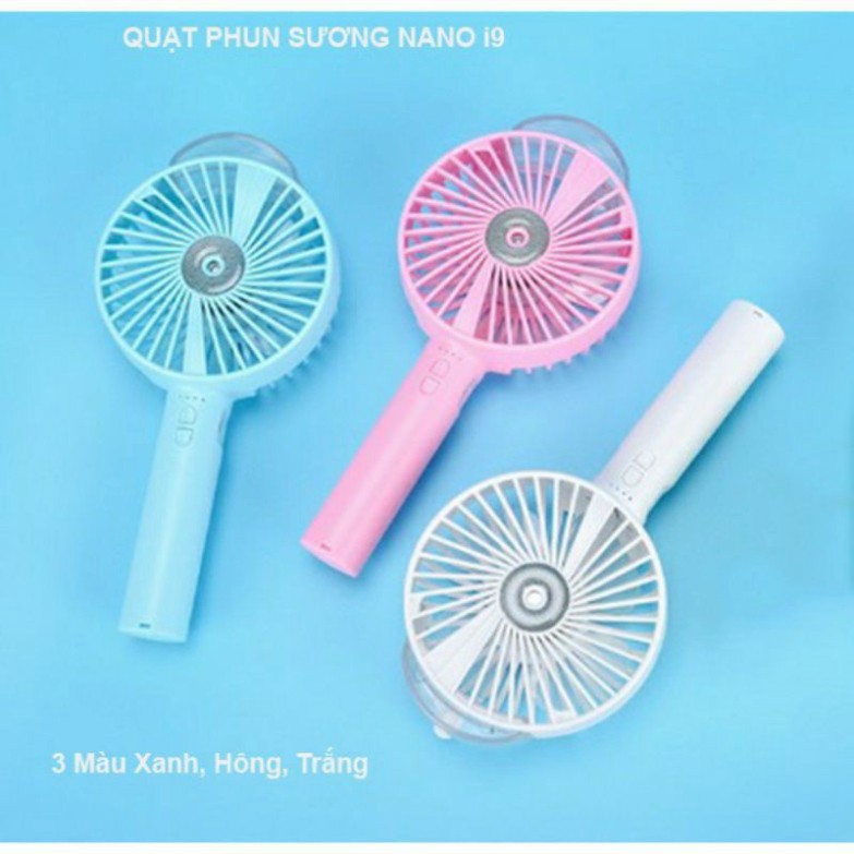 QUẠT PHUN SƯƠNG CẦM TAY ĐỂ BÀN - Quạt Mini Tích Điện Phun Sương Hơi Nước Tạo Ẩm 800mAH - Hàng Cao Cấp Chất Lượng