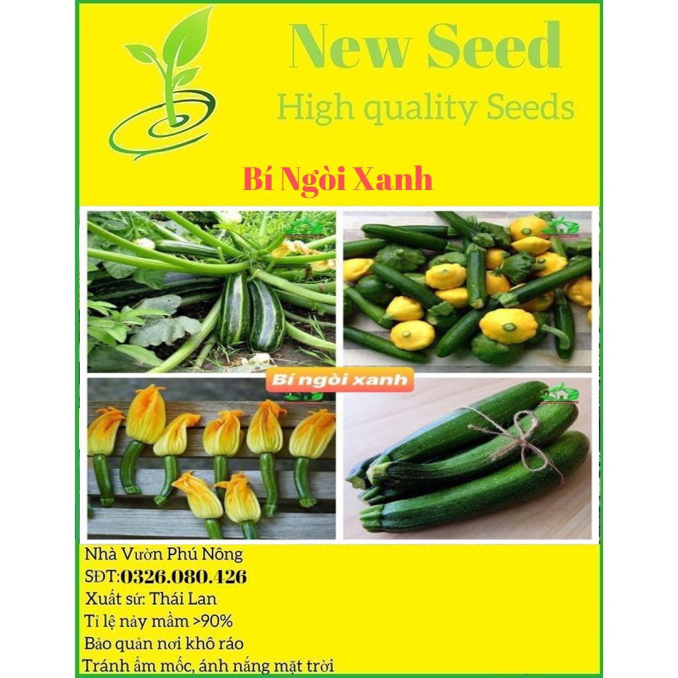 Hạt Giống Bí Ngòi Xanh F1 Loại dễ trồng năng suất cao kháng sâu bệnh (gói 200gram ,500gram,1kg)