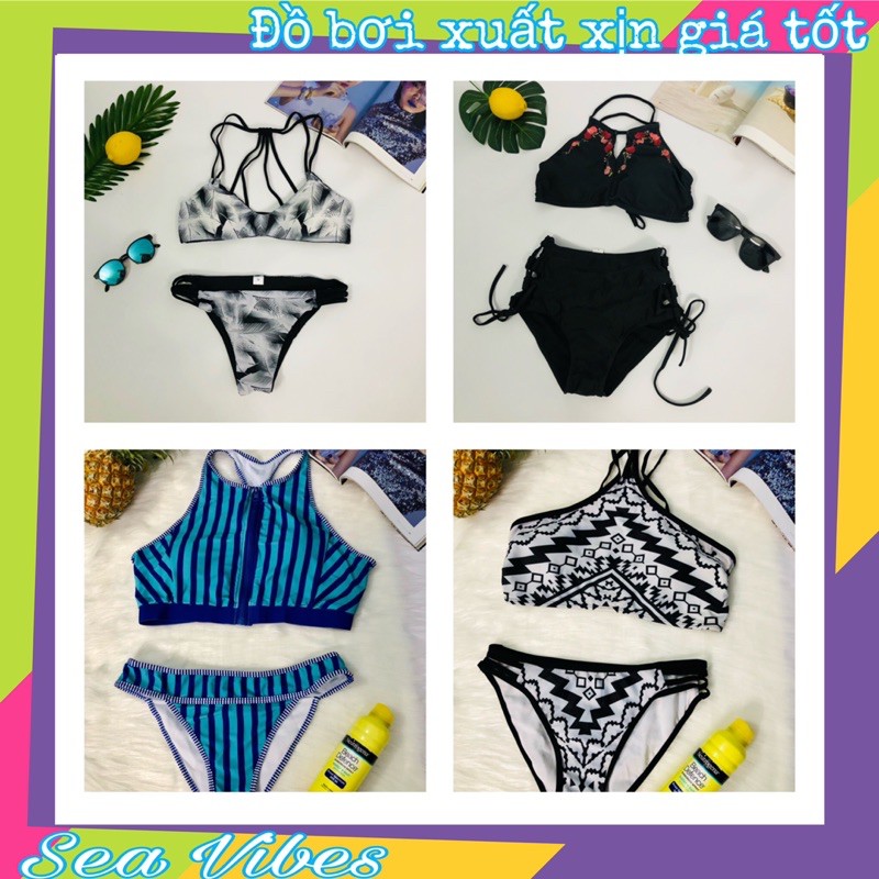 Bikini hai mảnh có mút ngực nhiều kiểu hàng xuất