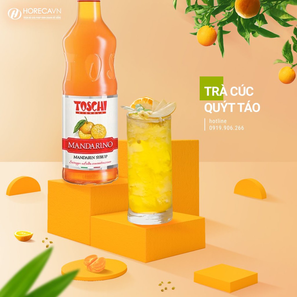 Siro Toschi Quýt 1000ml - Toschi Mandarin Syrup 1000ml [TẶNG CÔNG THỨC]