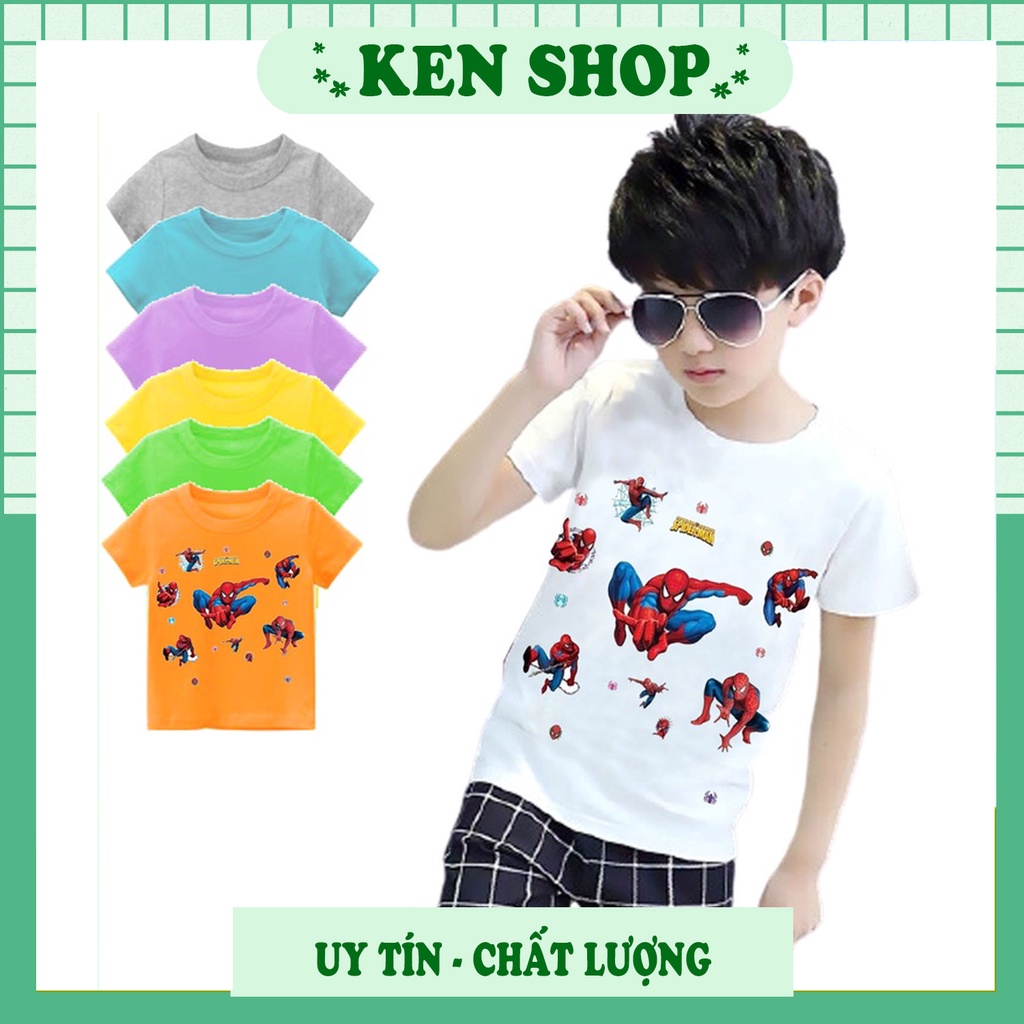 Áo phông cho bé trai cổ tròn hình siêu nhân họa tiết đáng yêu chất cotton