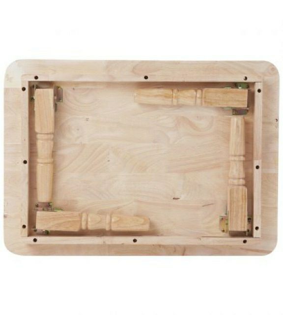 Bàn ăn kiểu nhật chân tiện 60x90cm gỗ cao su - Bàn trà gỗ chân tiện xếp gọn 47wood kích thước 60x90cm