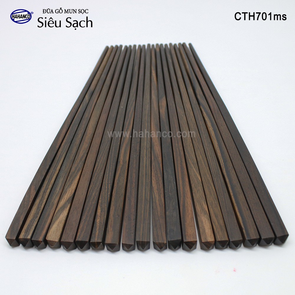 Đũa gỗ Tự nhiên trơn cao cấp (10 đôi) Chopstick of HAHANCO - CTH701MS