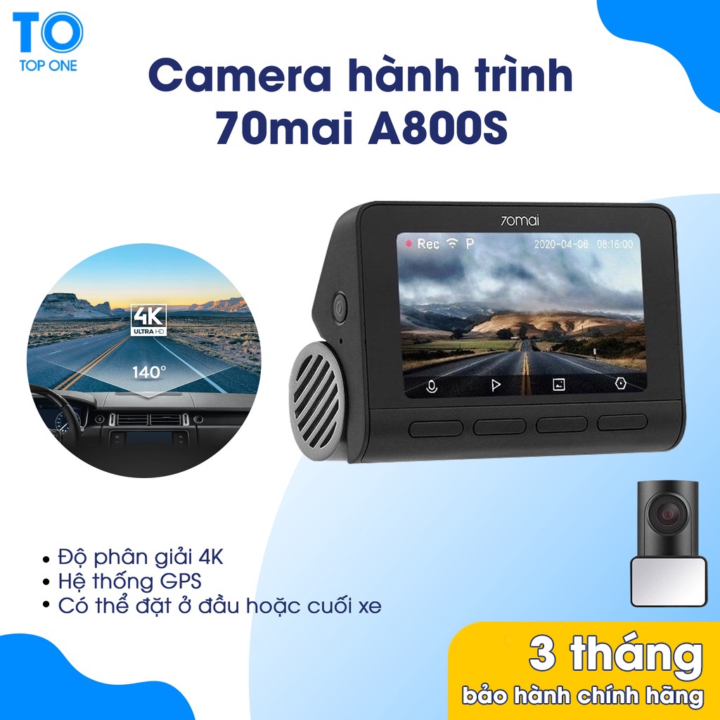 [HÀNG CHÍNH HÃNG] Camera hành trình 70mai Dash Cam A800S 4K 2160P GPS ADAS - BẢN QUỐC TẾ | WebRaoVat - webraovat.net.vn