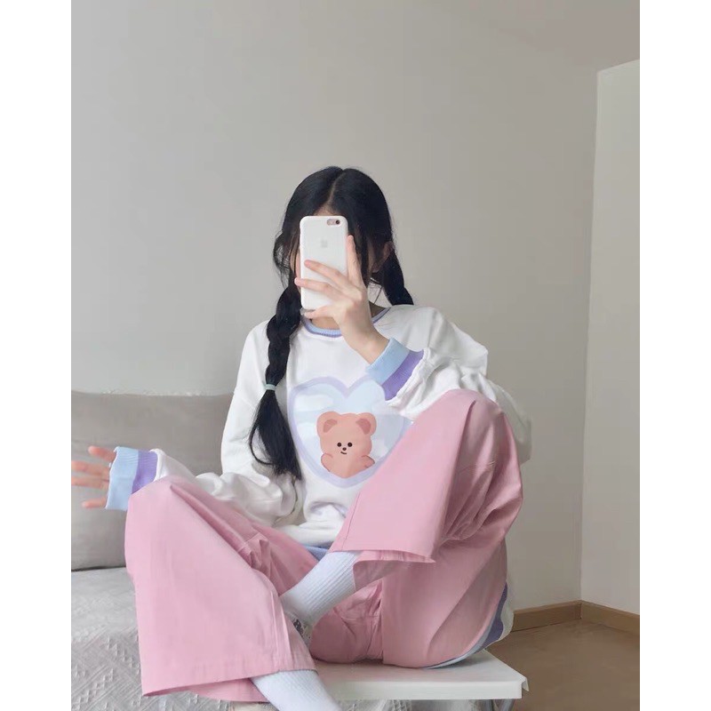 ÁO THUN DÀI TAY HÌNH GẤU DỄ THƯƠNG ULZZANG