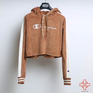 HOODIE CROPTOP CHAMPION NỮ CHẤT LIỆU NỈ NHUNG BIGSIZE THỜI TRANG