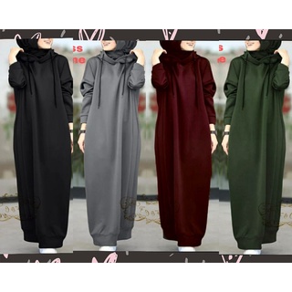 Image of Women's Long hoddie/muslim hoodie/irene hodie - fc/ casual hodi muslimah/Long Plain Clothing With hodi