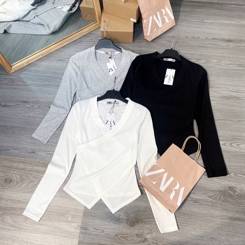 ÁO CỔ V CHÉO 3 MÀU